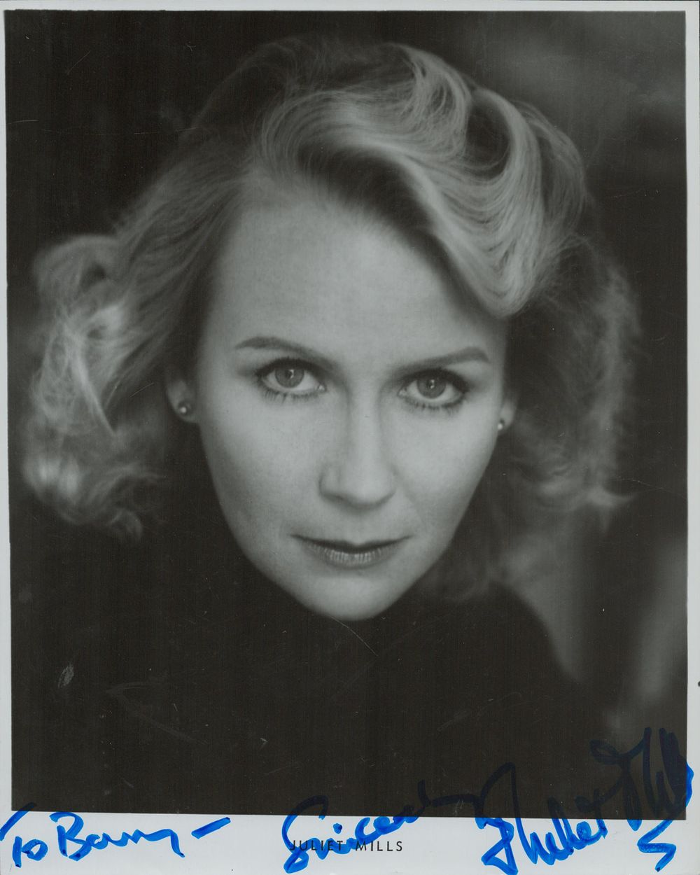 Lot 243: Juliet Mills, British actress signed and dedicated 9.5x7.5-inch...