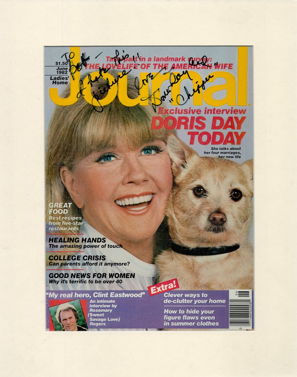 Lot 253: Doris Day signed 14x11 inch overall mounted Journal...