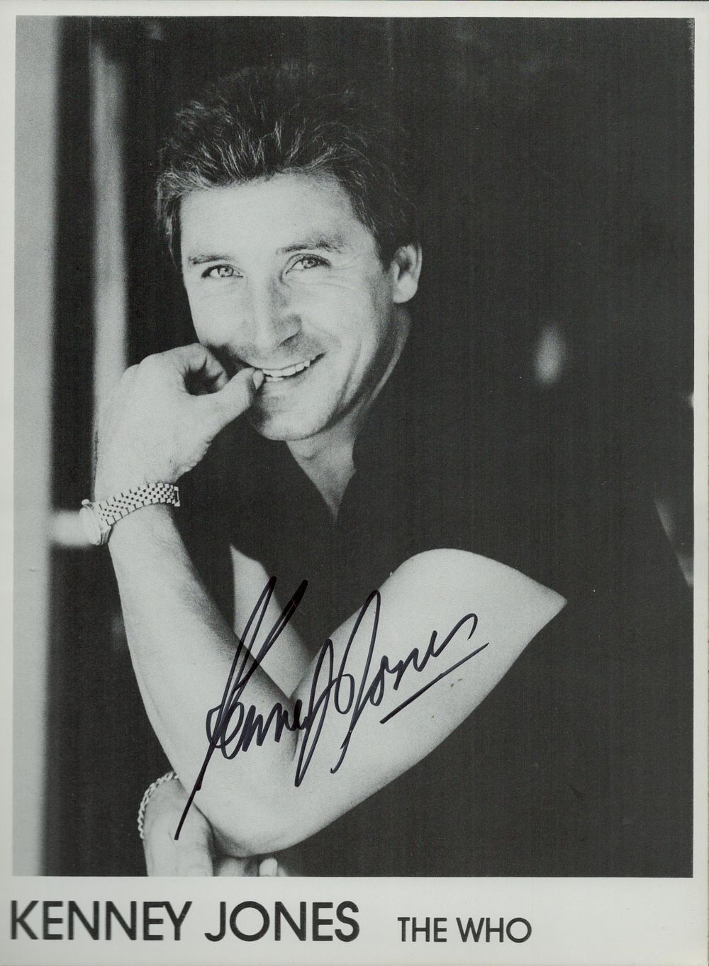 Lot 262: Kenney Jones signed 10x8 black and white photo....