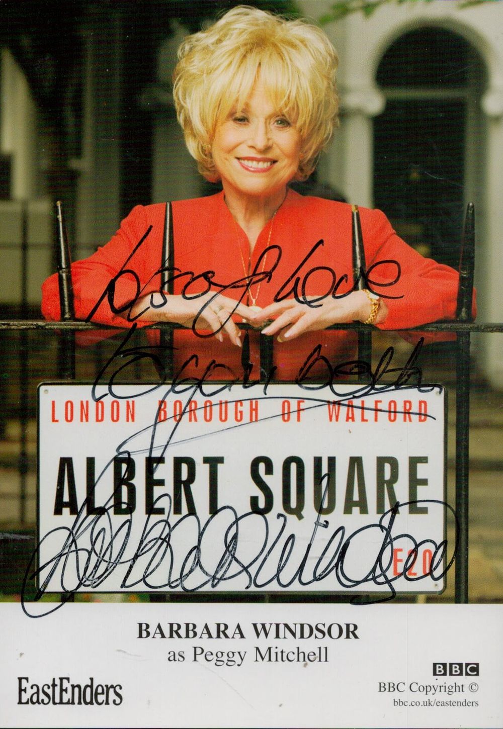 Lot 268: Barbara Windsor signed Eastenders 6x4 inch colour promo...