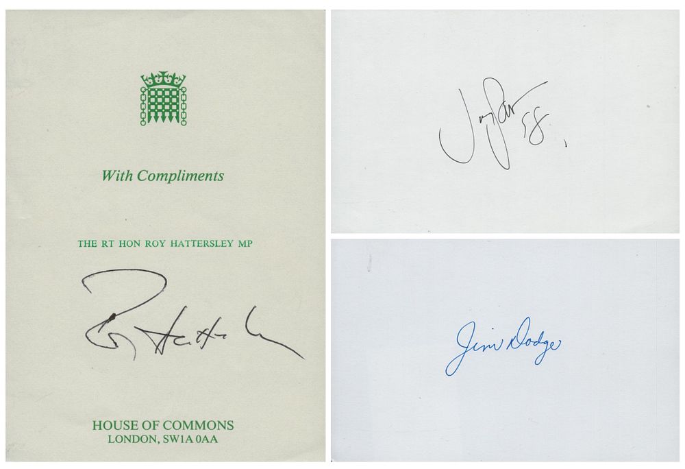 Lot 288: Entertainment collection of 3 signed album pages. Signatures...