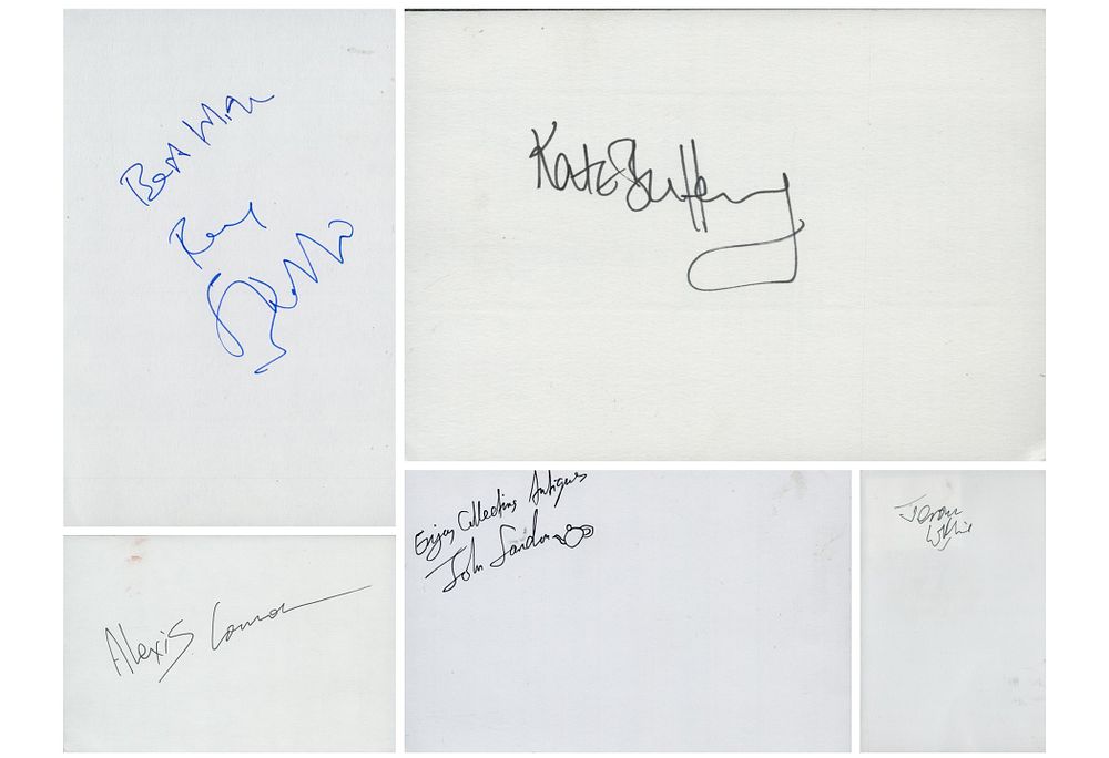 Lot 289: Entertainment collection of 5 signed album pages. Signatures...