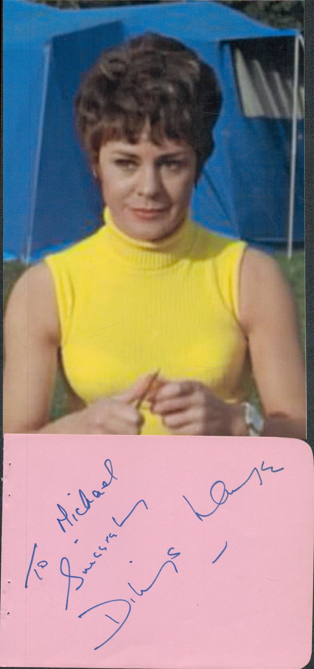 Lot 294: Dilys Laye signed 5x4inch album page with unsigned...