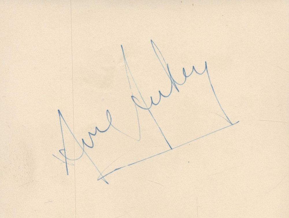 Lot 295: Anne Aubrey signed 4x3inch card. Good condition. All...