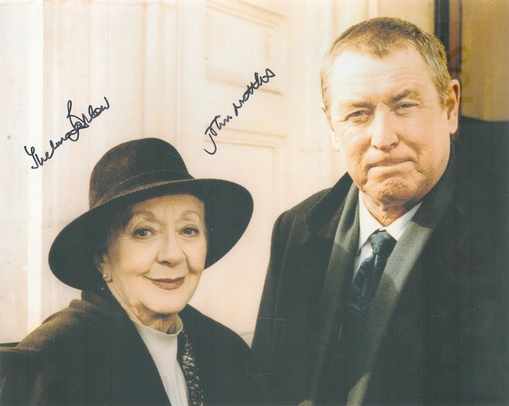 Lot 297: John Nettles and Thelma Barlow Signed 10x8 inch...