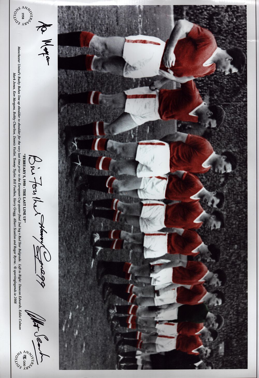 Lot 313: Alan Morgan, Bill Foulkes, Harry Gregg and Albert...
