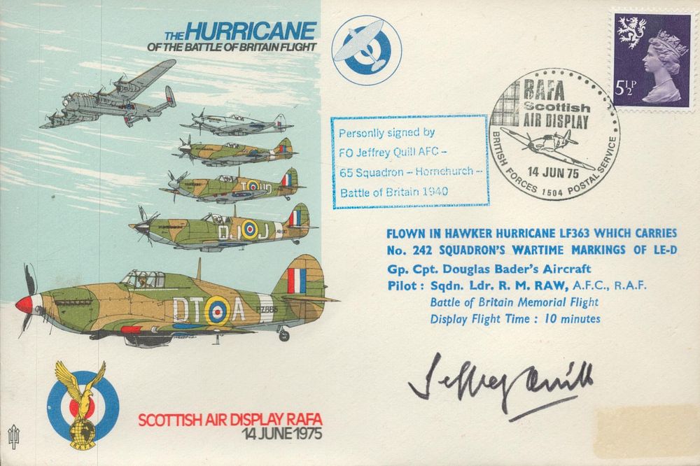 Lot 383: Jeffrey Quill AFC 65 sqn WW2 RAF Battle...