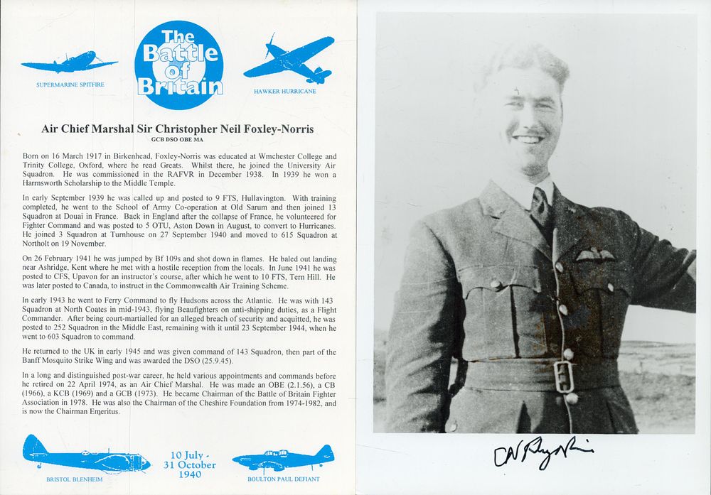 Lot 387: ACM Christopher Foxley Morris DSO OBE WW2 RAF...
