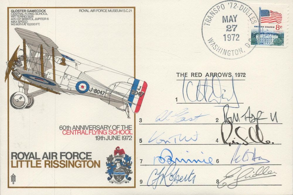 Lot 411: Red Arrows full 1972 team signed RAF Little...