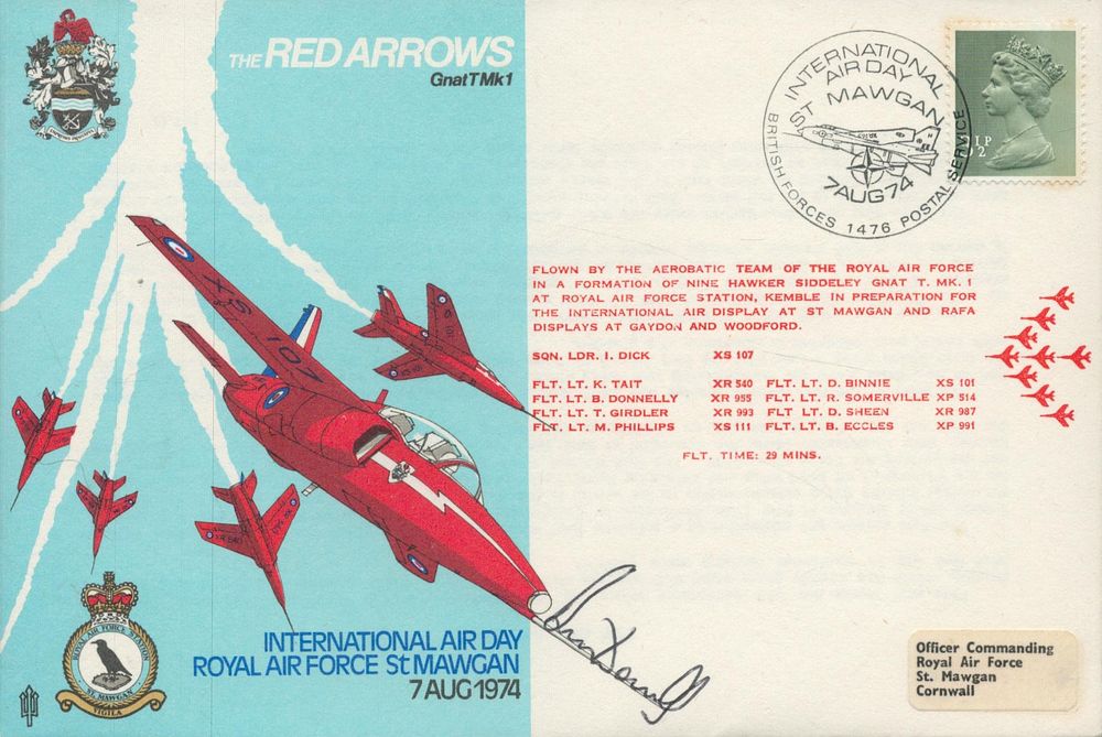 Lot 414: Red Arrows pilot Flt Lt B Donnelly Red...