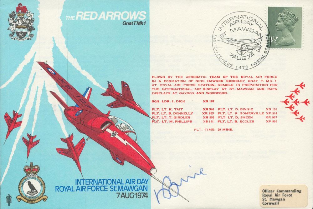 Lot 417: Red Arrows pilot Flt Lt D Binnie Red...