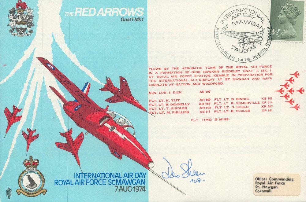 Lot 418: Red Arrows pilot Flt Lt Des Sheen Red...