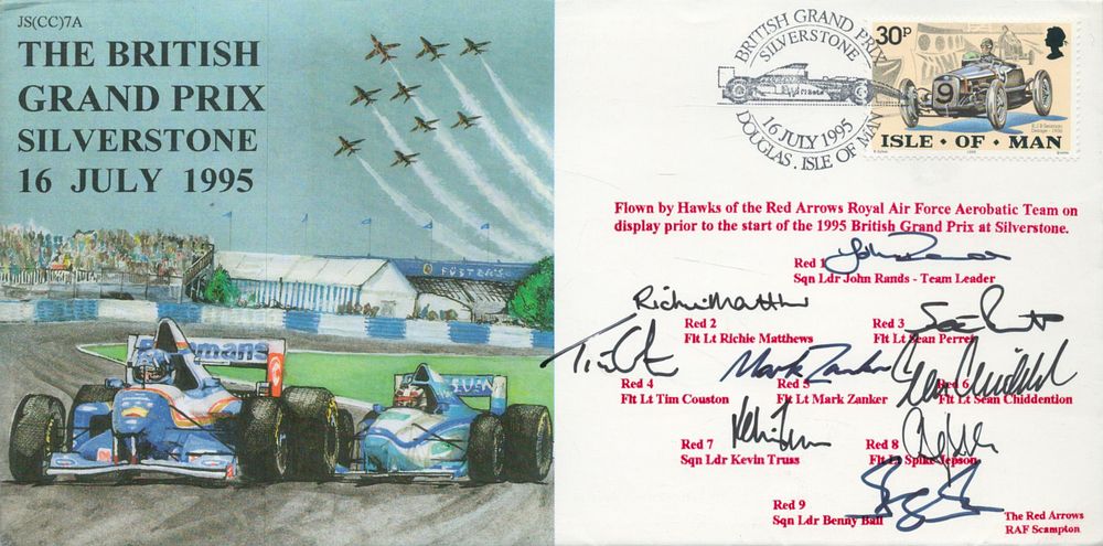 Lot 424: Red Arrows full team signed 1995 British Grand...