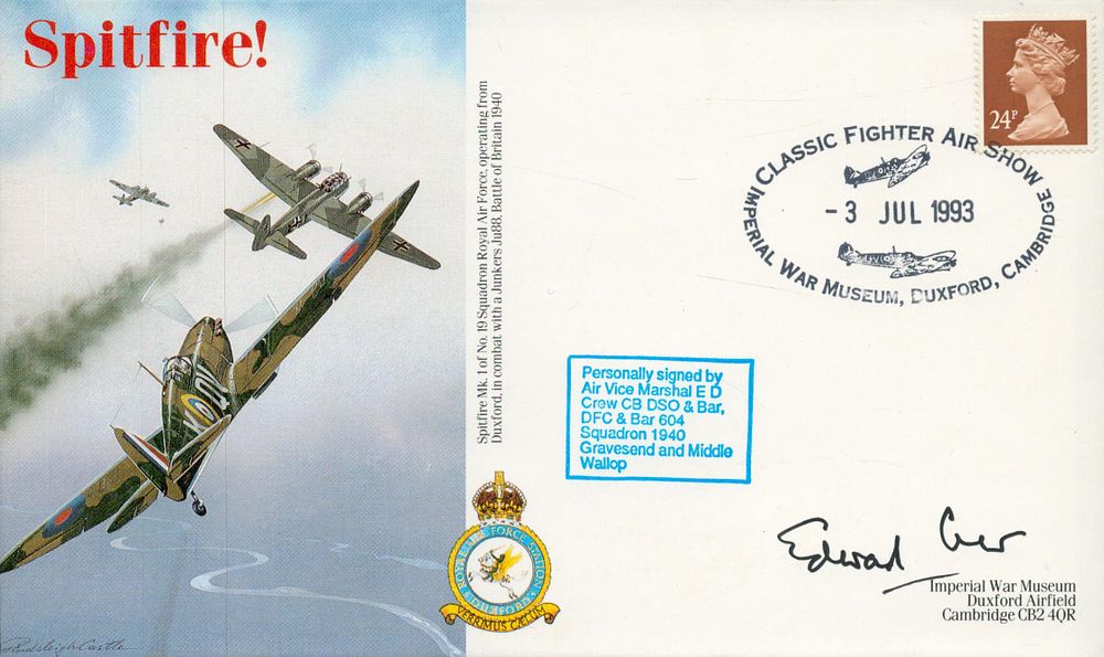 Lot 439: AVM Edward Crew DSO DFC 604 sqn WW2...