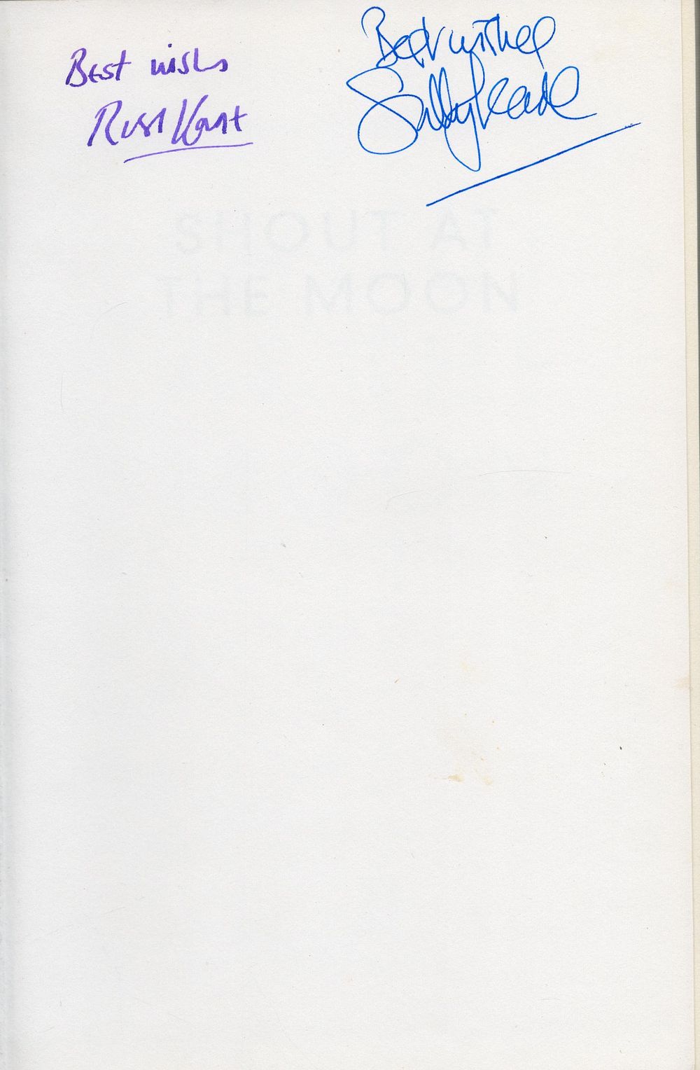 Lot 468: Russ and Sally Kane Signed Book Shout At...