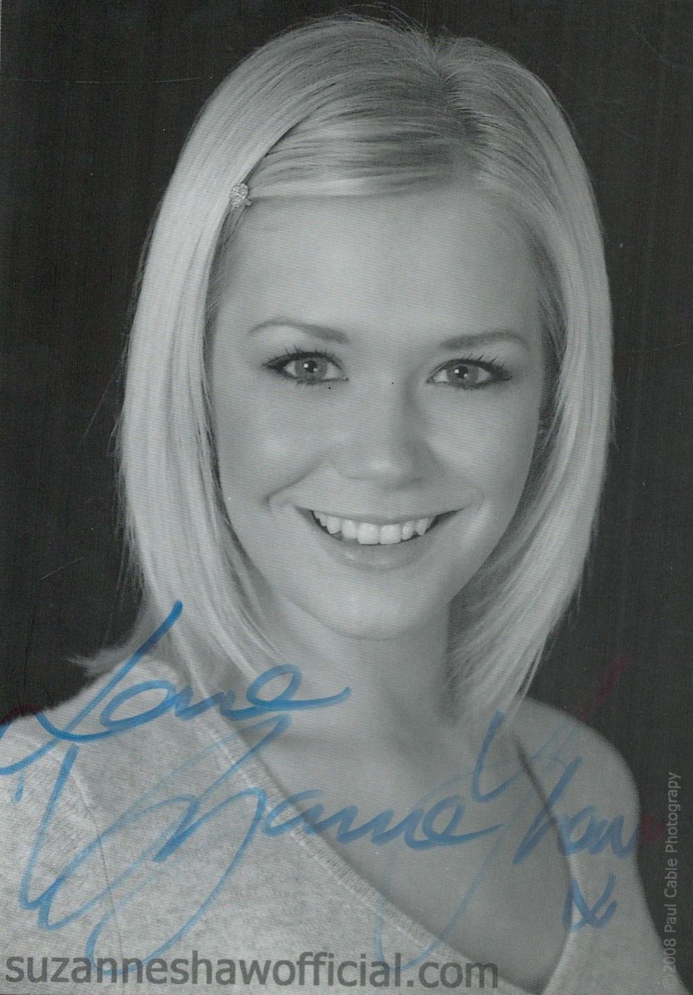 Lot 194: Suzanne Shaw signed 6x4inch black and white photo....