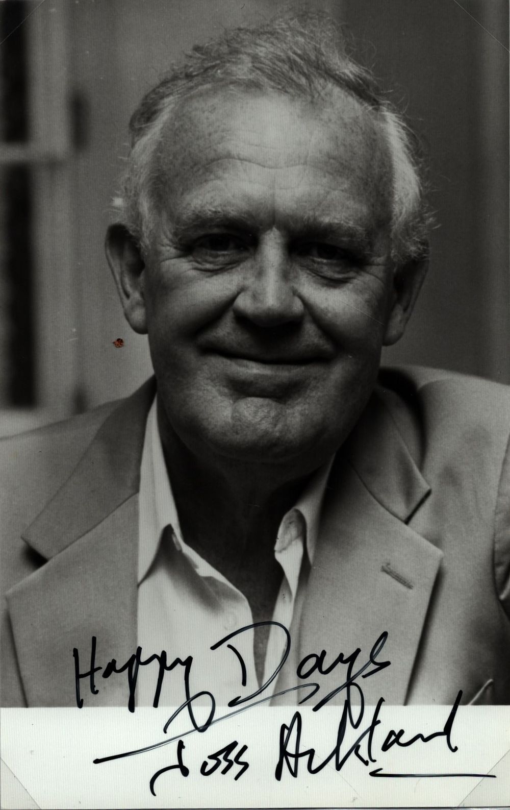 Lot 567: Joss Ackland signed black and white photo, measures...