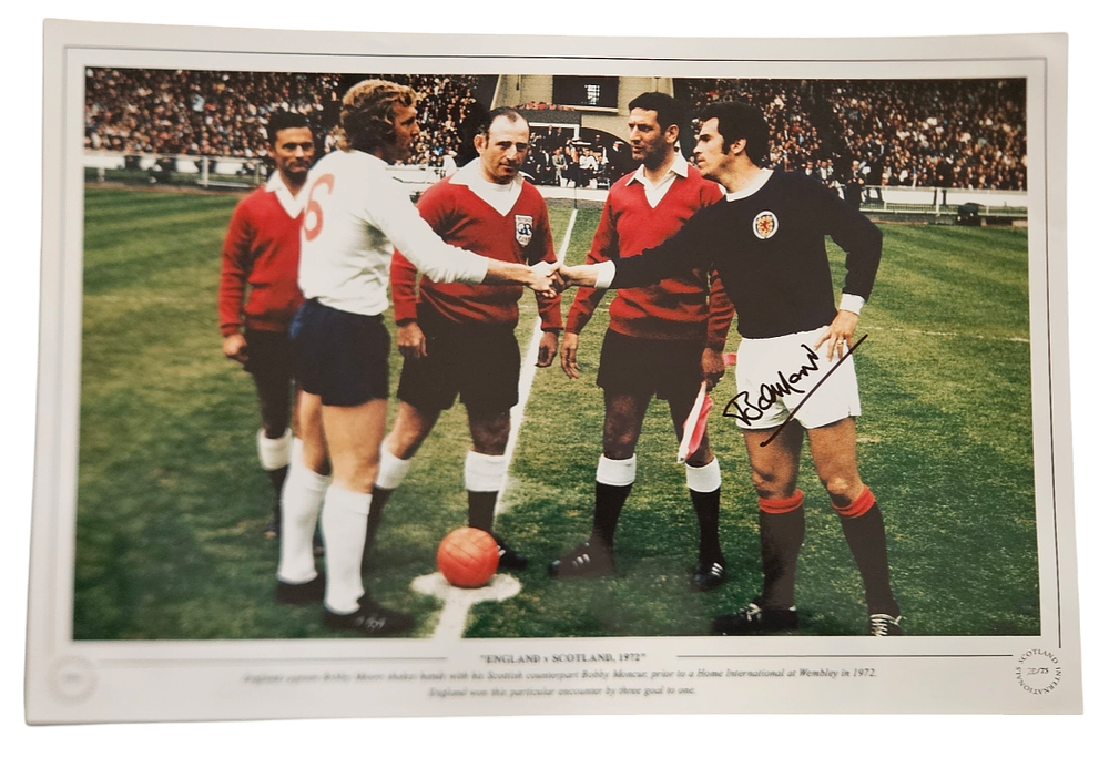 Lot 612: Bobby Moncur Signed Scotland. 17 X 12 Inch...