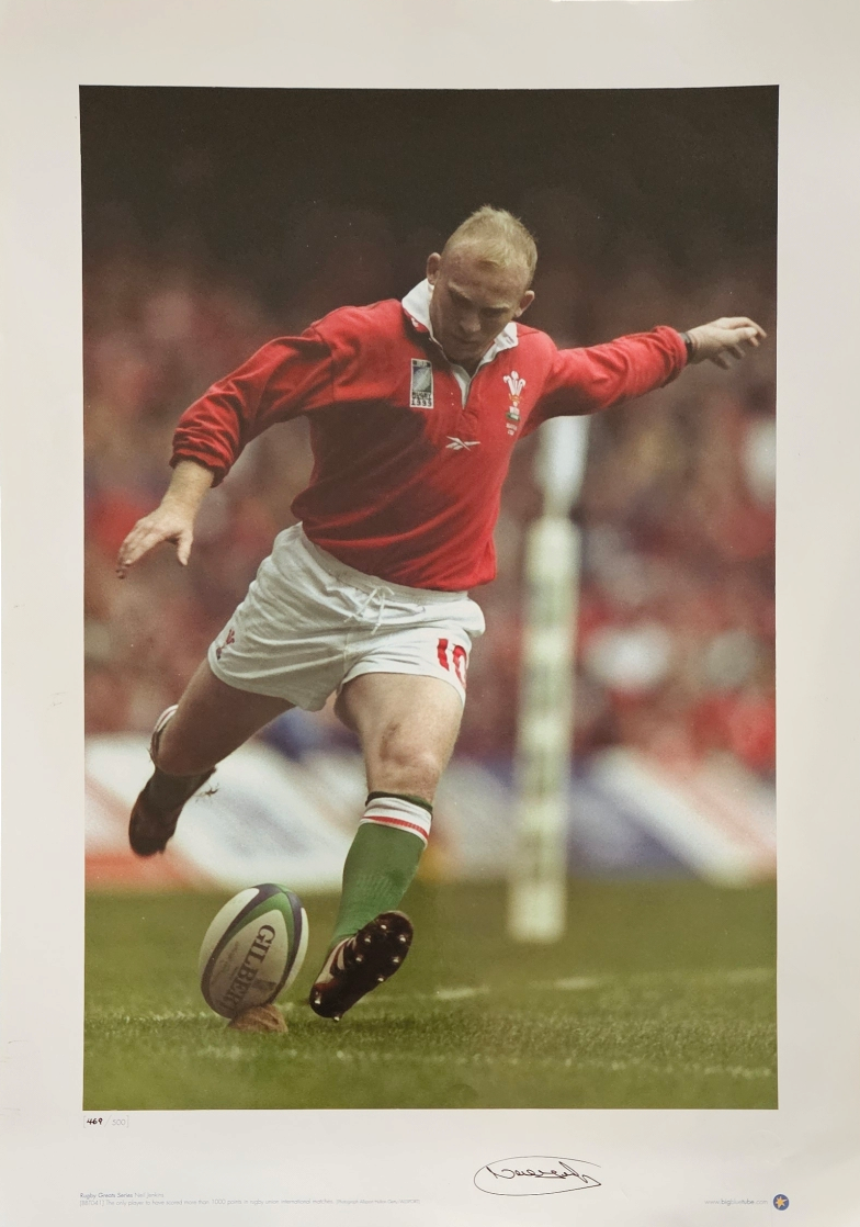 Lot 617: Ruby, Neil Jenkins signed colour print 23.5x16.5 Inch....