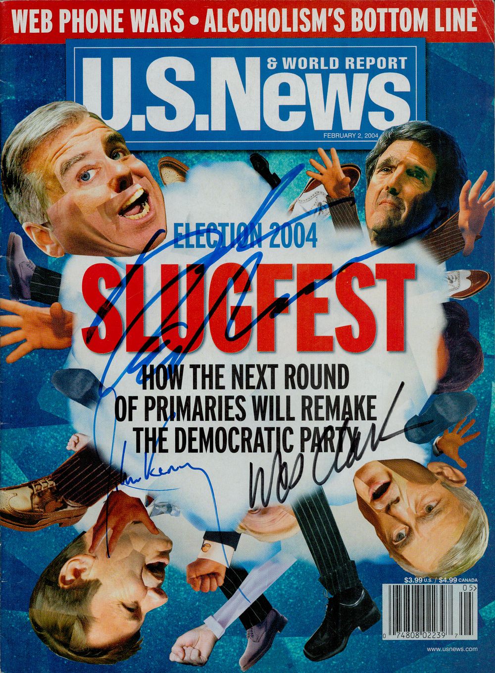 Lot 620: John Kerry, Wesley Clark and Howard Dean signed...