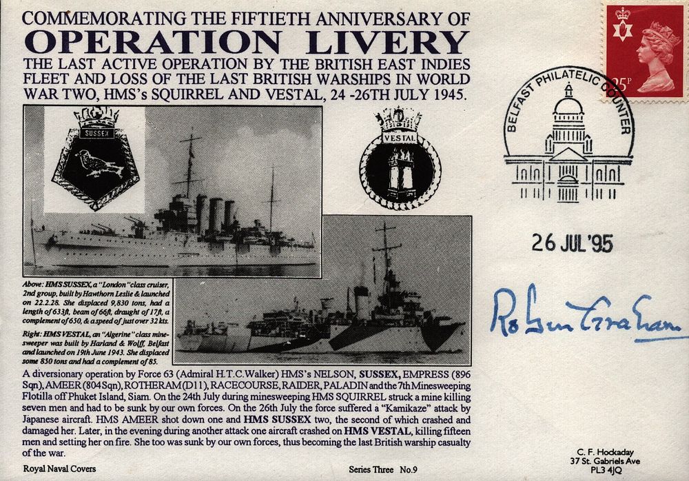 Lot 631: Robin Graham signed Operation Livery cover. Good condition....