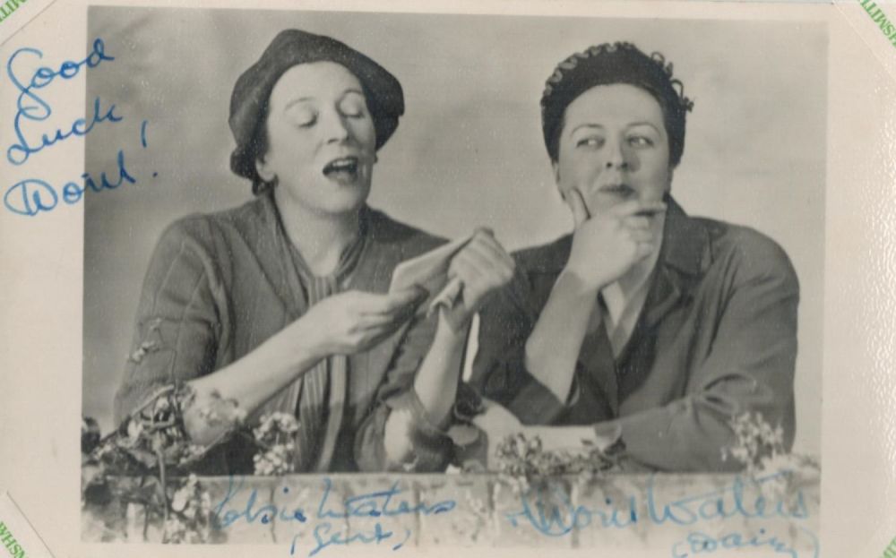 Lot 172: Elsie and Doris Waters signed 6x4 vintage black...