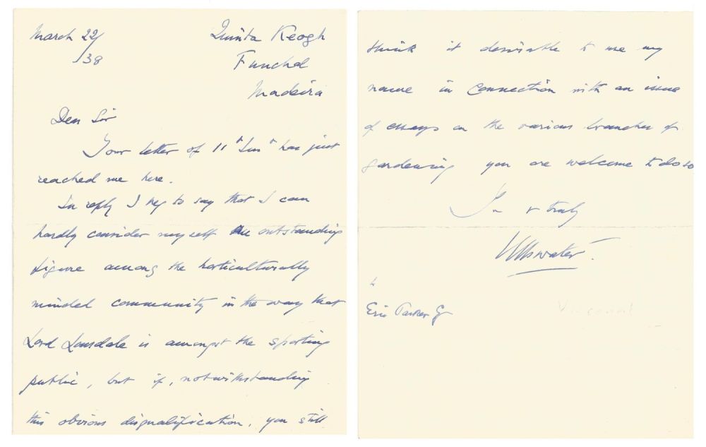 Lot 184: 1st Viscount Ullswater ALS dated 22nd March 1938....
