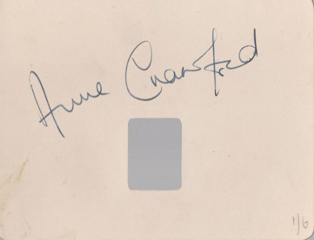 Lot 252: Anne Crawford signed 5x4 album page. Crawford was...
