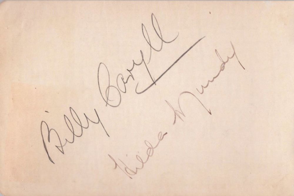 Lot 293: Billy Caryll and Hilda Mundy signed 6x4 album...