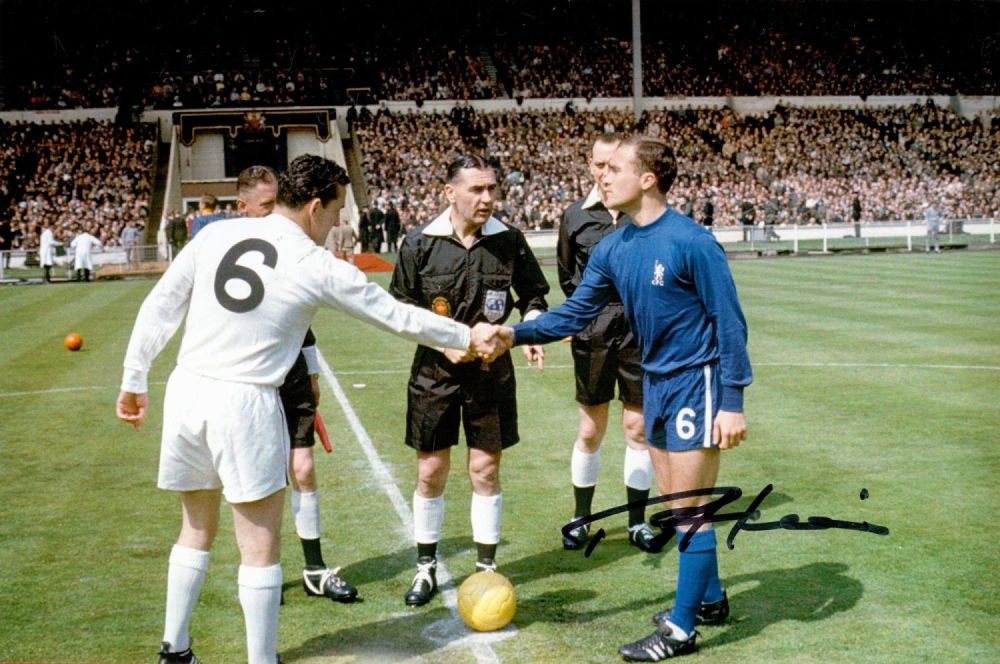 Lot 381: Ron Harris signed 12x8 Chelsea colour photo. Good...