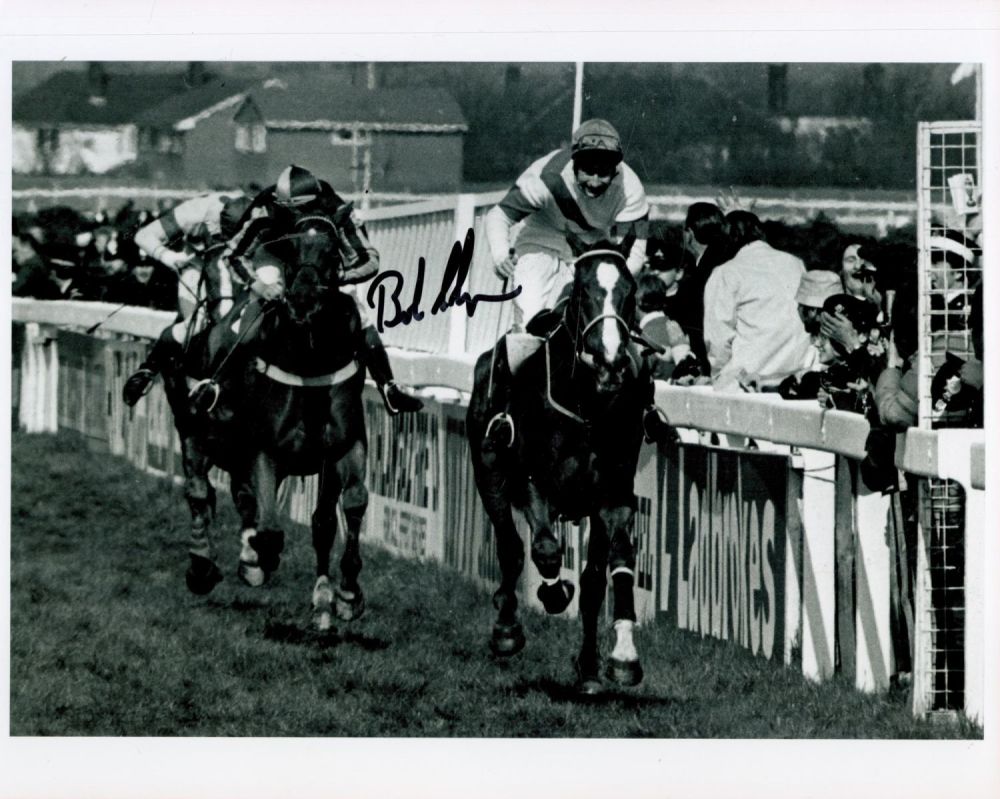 Lot 393: Bob Champion signed 10x8 black and white photo...