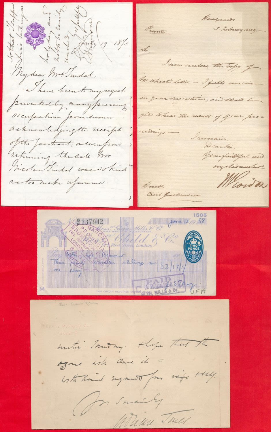 Lot 457: Fantastic Military Collection of 6 Handwritten Letters Signed...