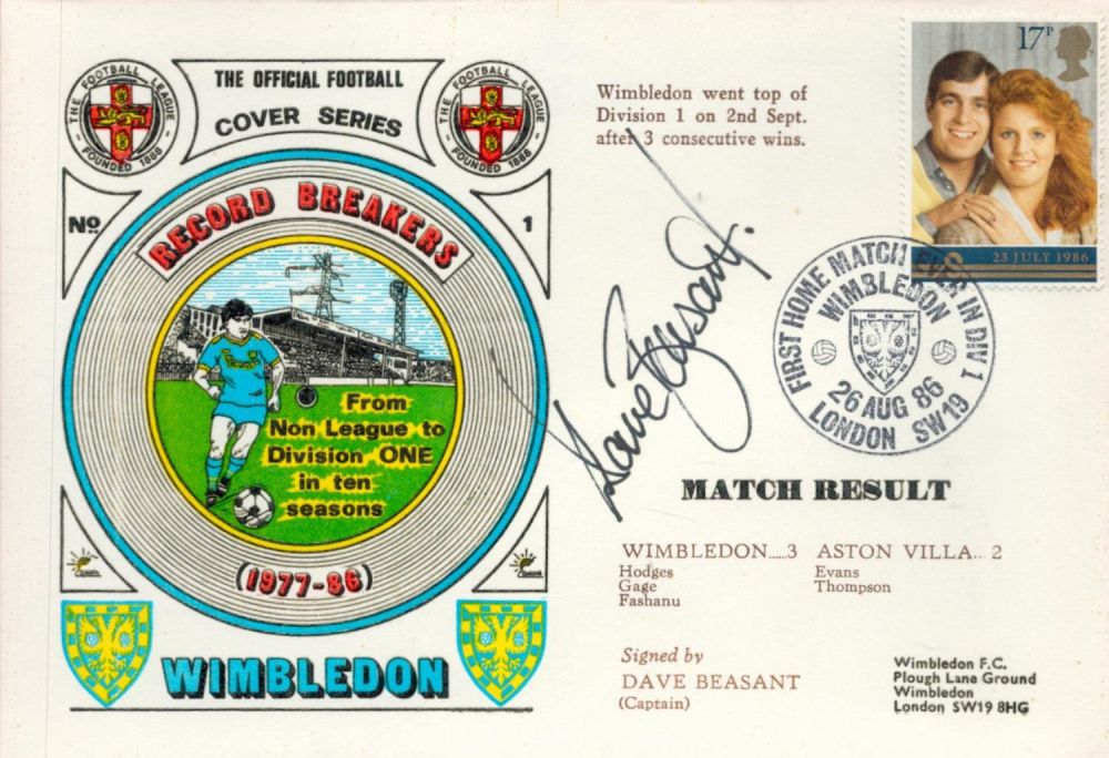 Lot 705: Wimbledon V Aston Villa 1986 Dawn Football First...