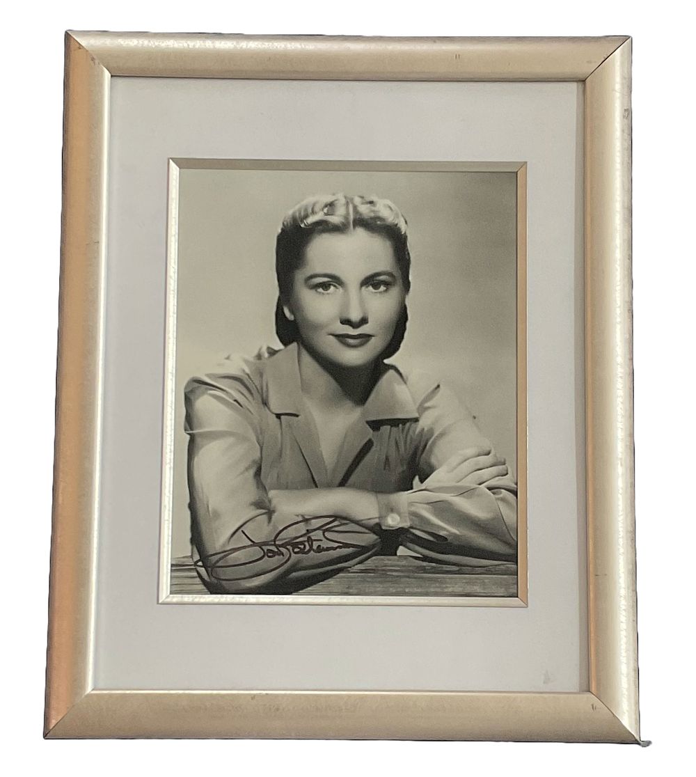 Lot 173: Joan Fontaine signed mounted and framed black and...