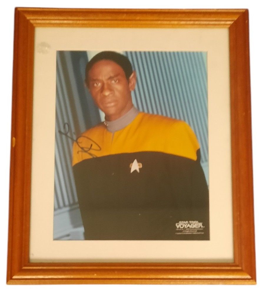 Lot 176: Tim Russ signed 14x11 inch overall framed and...