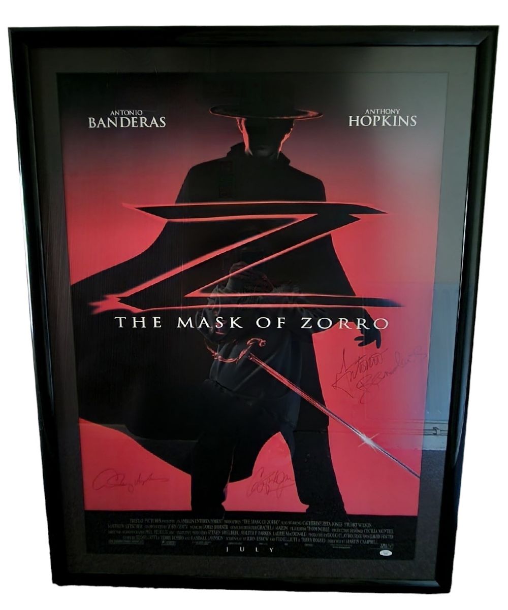 Lot 177: The Mask of Zorro 45x33 inch multi signed...