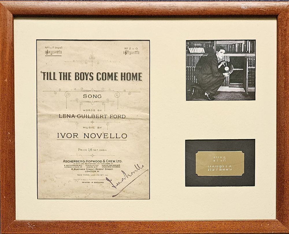 Lot 178: Ivor Novello 23x19 in overall mounted and framed...