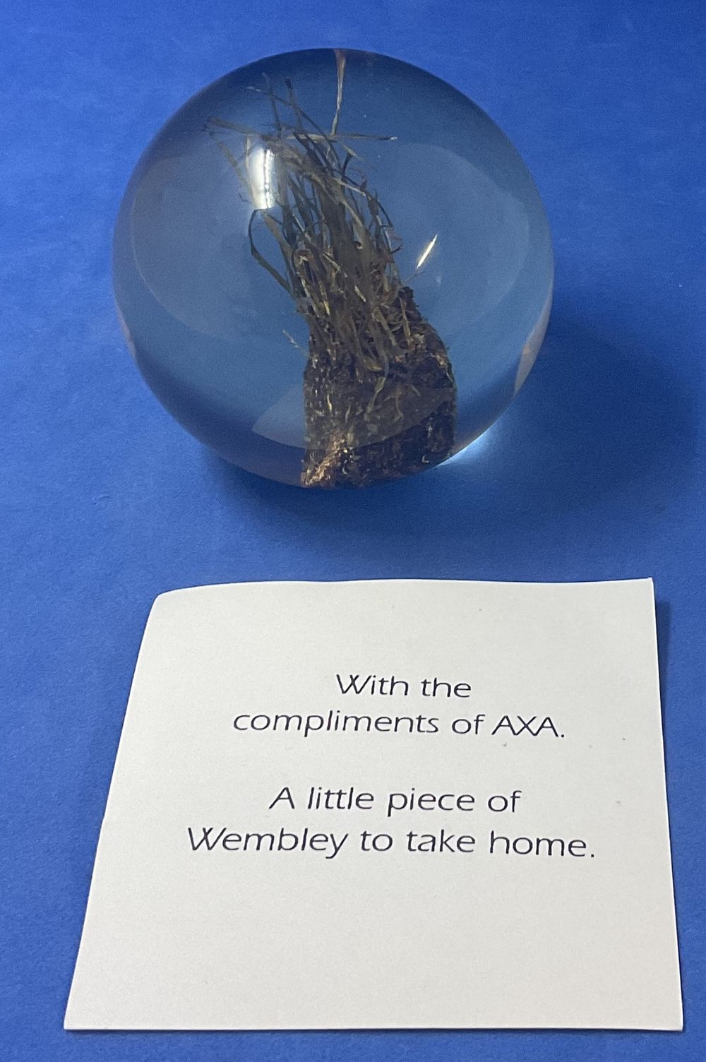Lot 187: Original encased Wembley Turf paperweight from the old...