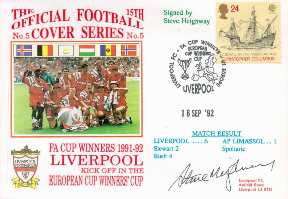 Lot 716: Liverpool V Ap Limassol 1992 Dawn Football First...