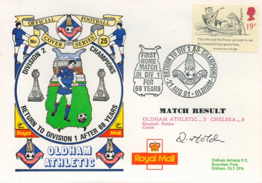 Lot 723: Oldham Athletic V Chelsea 1991 Dawn Football First...
