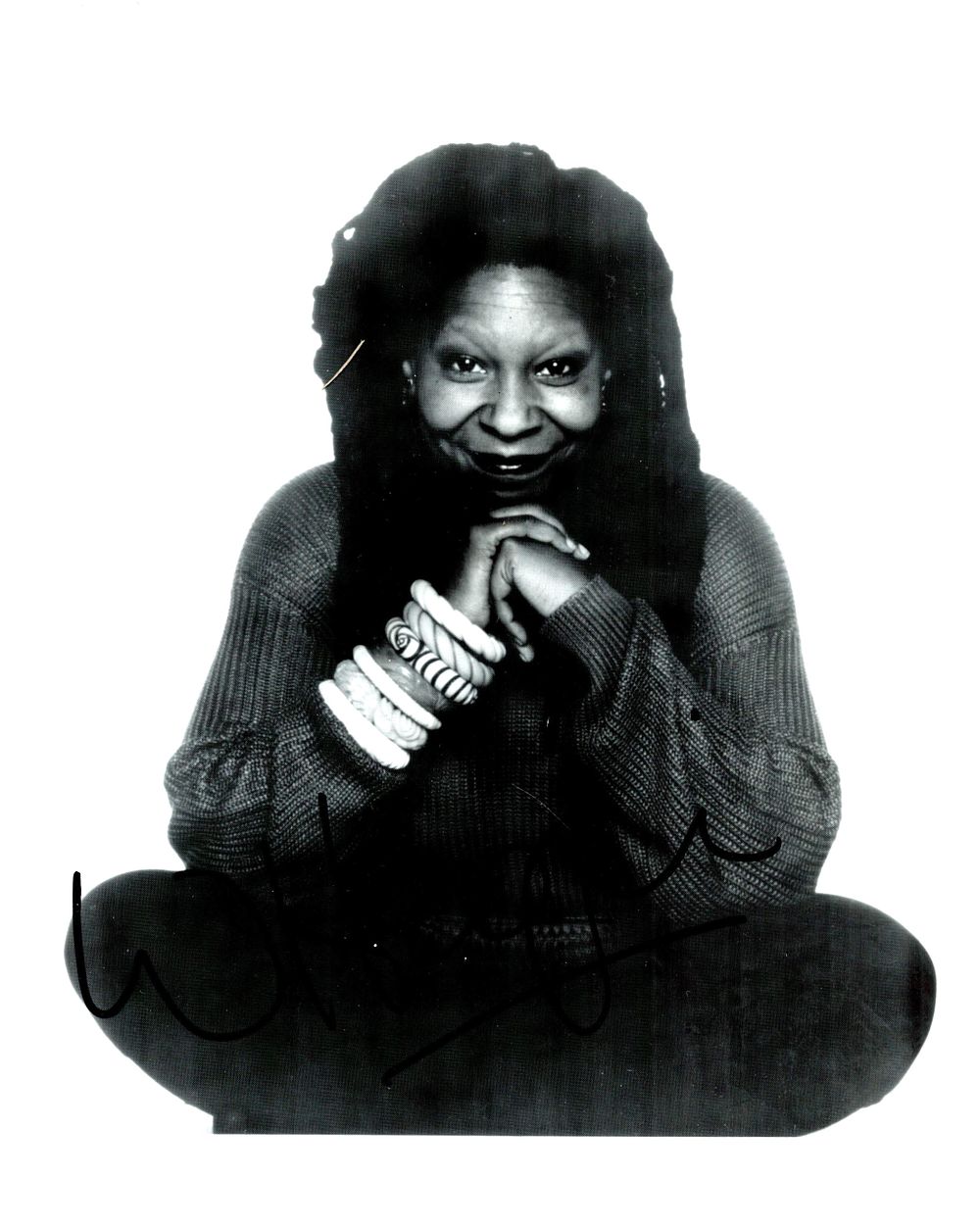 Lot 183: Whoopi Goldberg signed 10x8 inch black and white...