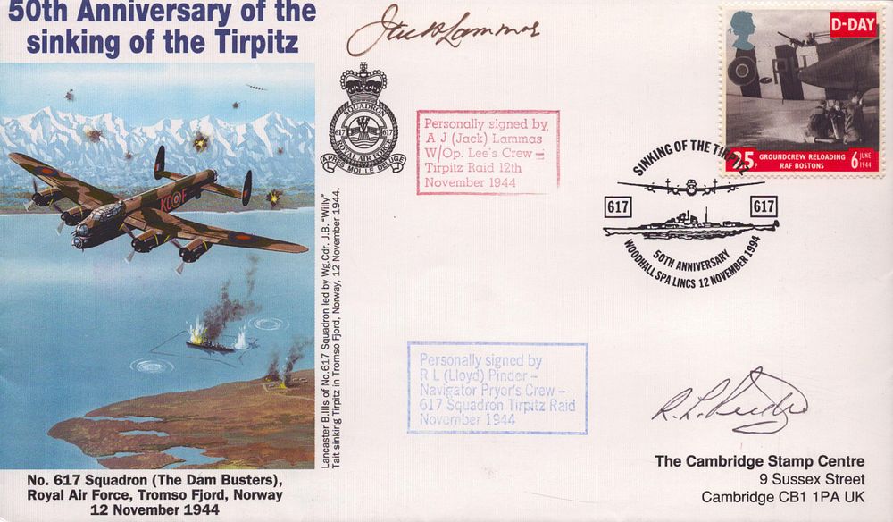 Lot 194: WW2 cover sinking of the Tirpitz signed by...