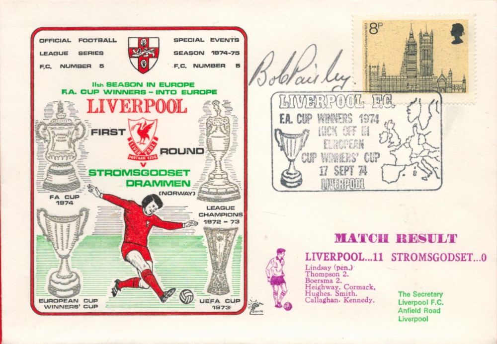 Lot 731: Liverpool V Stromsgodset 1974 Dawn Football First Day...