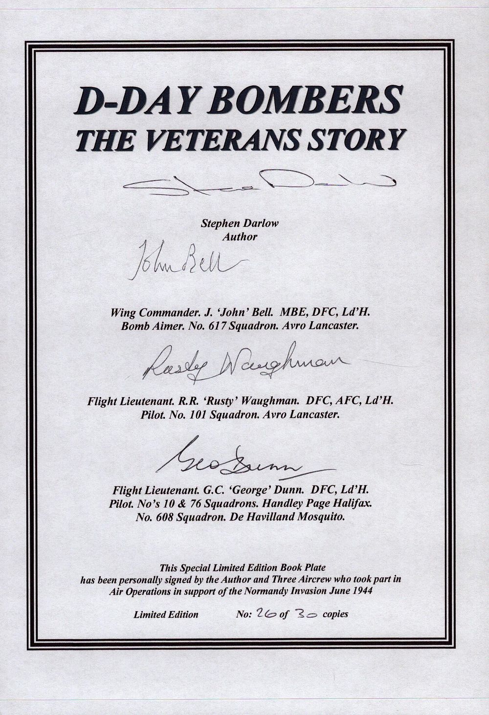 Lot 197: WW2 D Day Bomber Command veterans multiple signed...