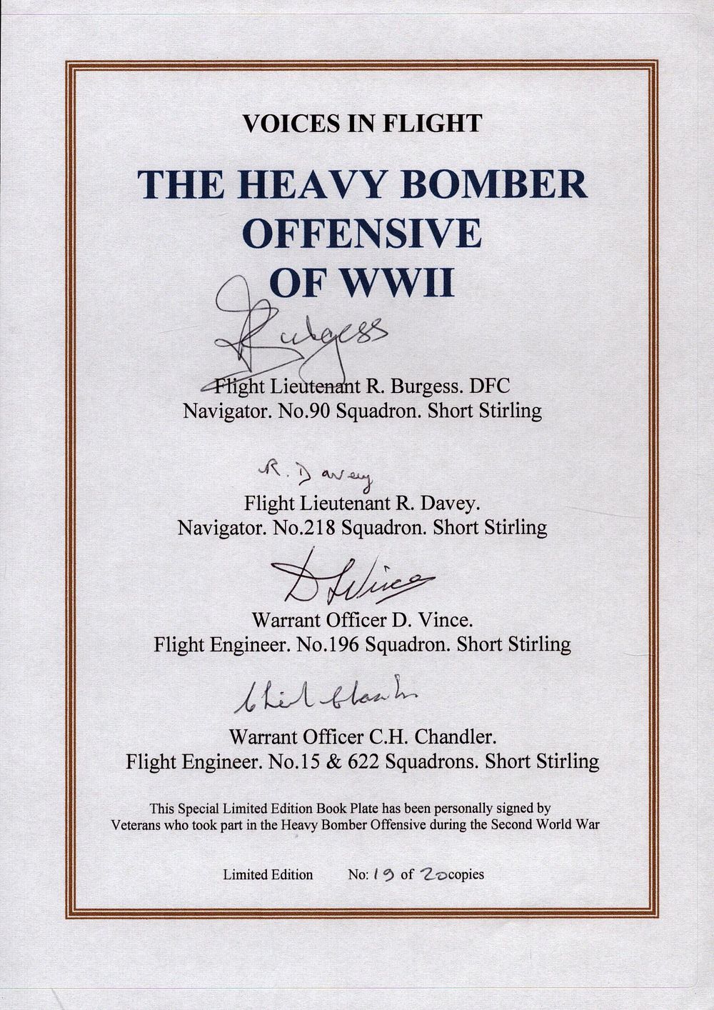 Lot 200: WW2 Heavy Bomber Offensive 4 veterans multiple signed...