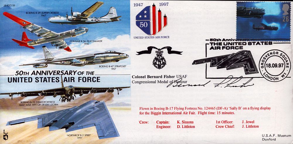 Lot 204: Col Bernard Fisher Medal of Honor signed RAF...