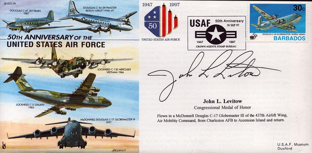 Lot 205: John L Levitow Medal of Honor signed RAF...