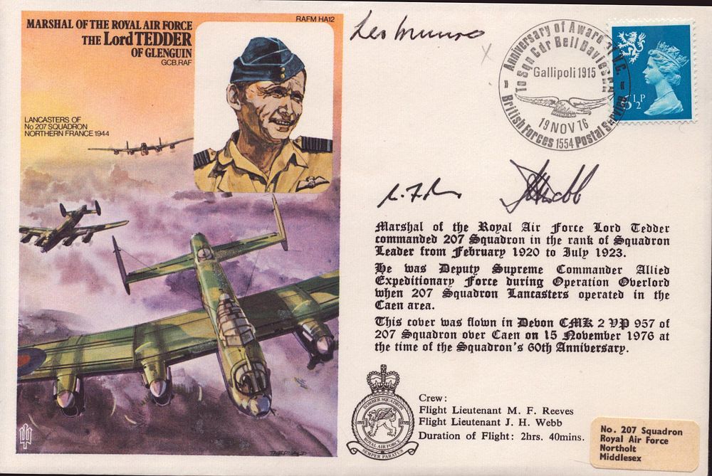 Lot 212: WW2 Dambuster Les Munro signed rare MRAF Lord...