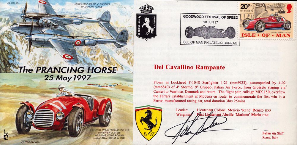 Lot 226: The Prancing Horse cover Signed by John Surtees...