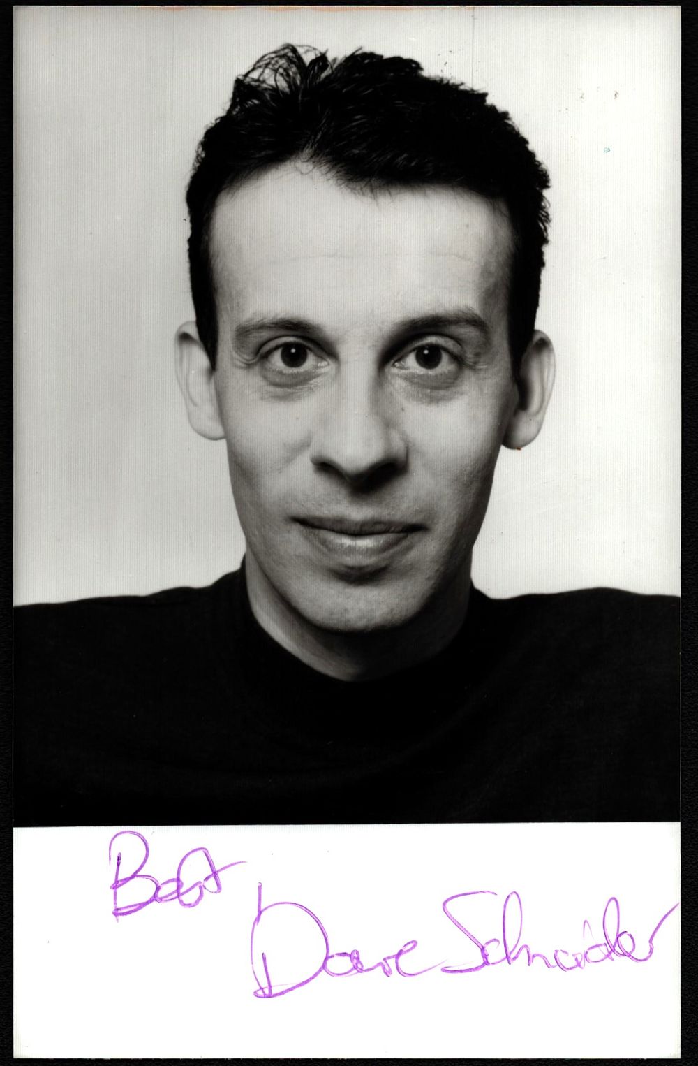 Lot 242: Dave Schelder signed 6x4inch black and white photo....